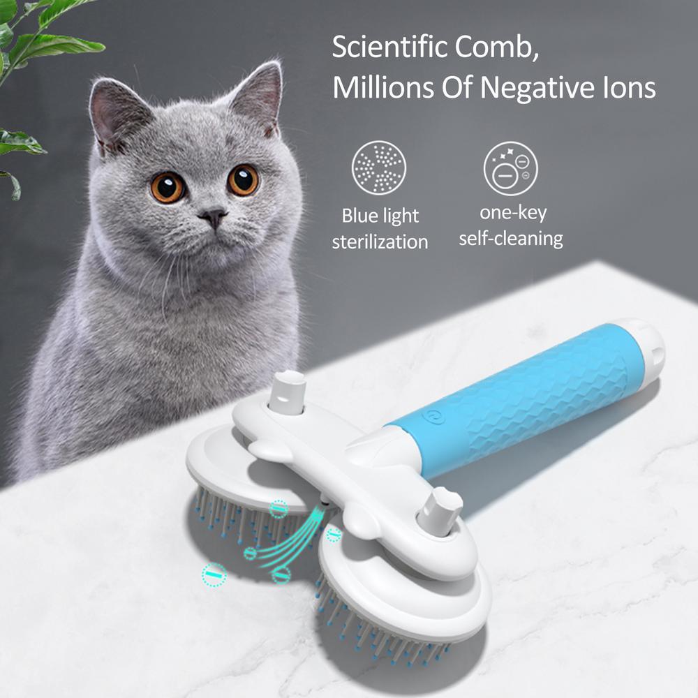 Double-Headed Negative Ion Self-Cleaning Pet Brush