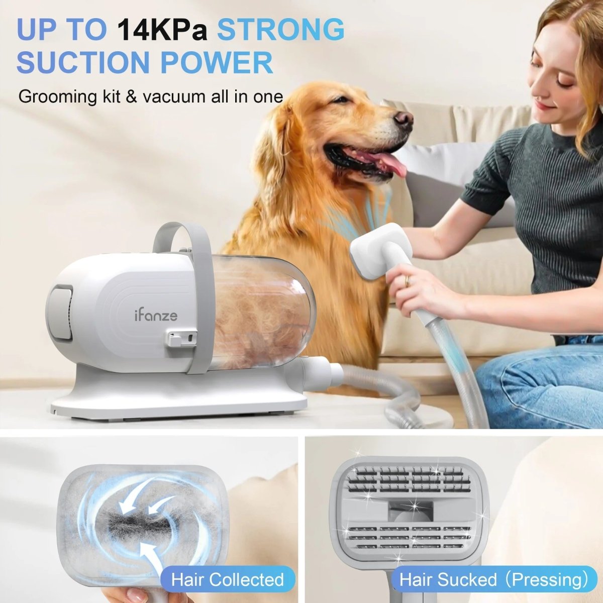 Grooming Kit & Vacuum with 2.5L Vacuum Container.