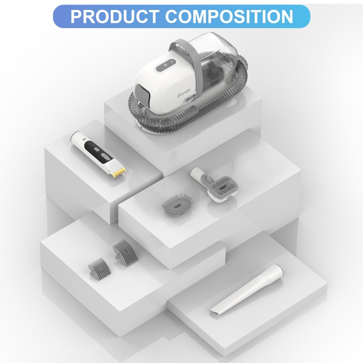 Grooming Kit & Vacuum with 2.5L Vacuum Container.