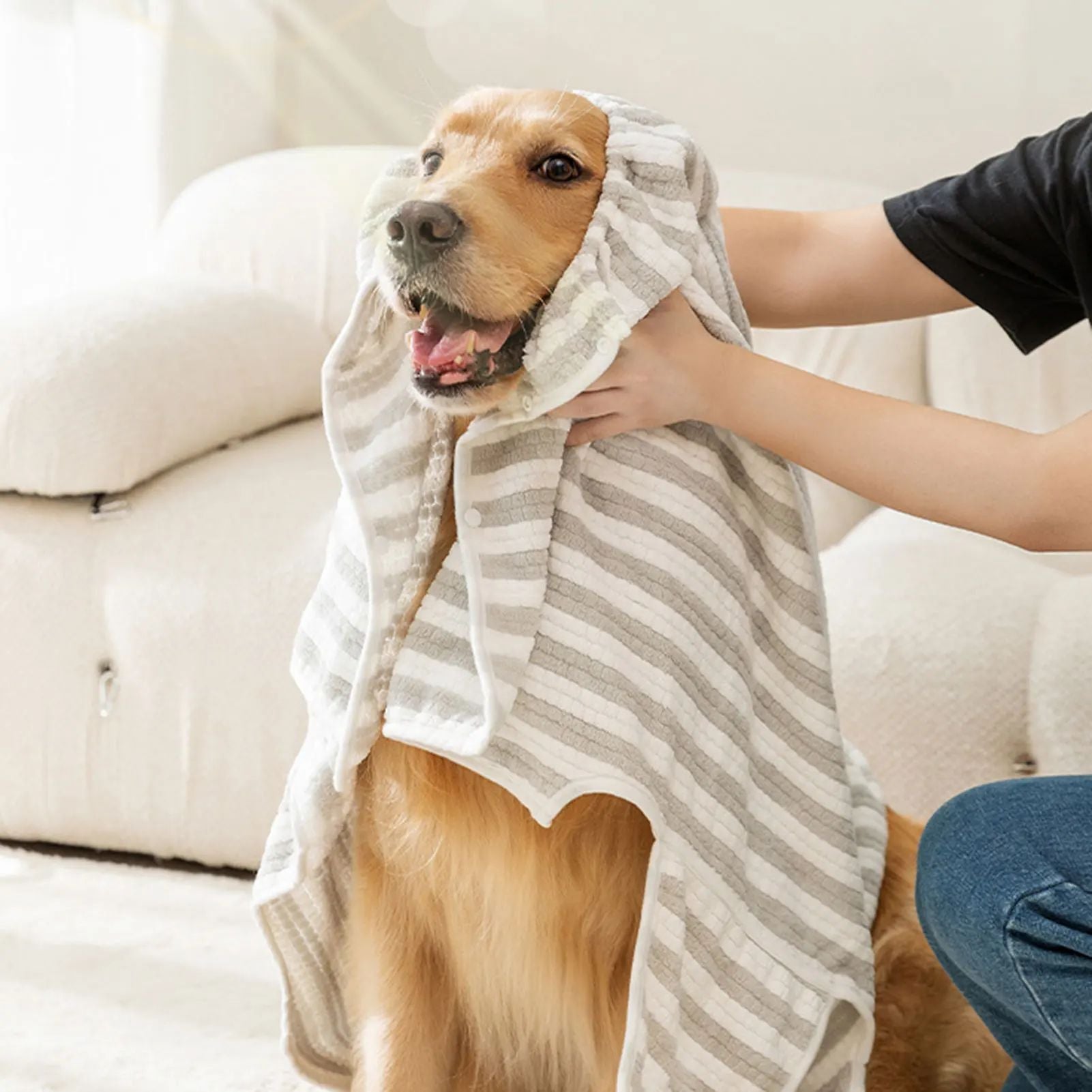 Ultra-Absorbent Bathrobe for Large, Medium, and Small Dogs.