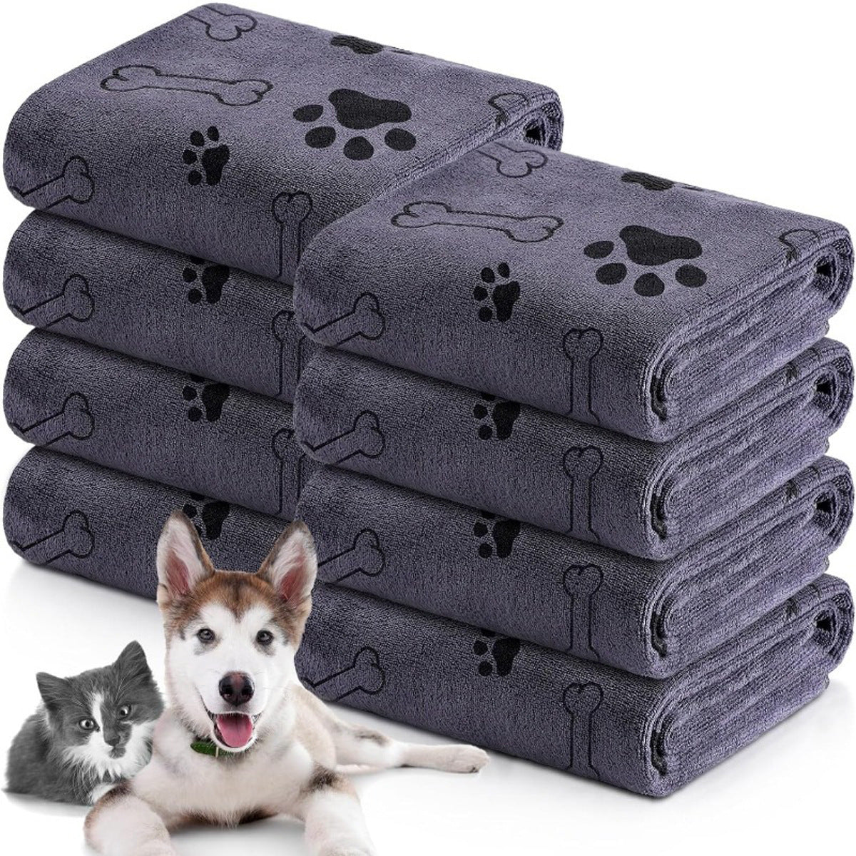 Pet bath towel quick drying and absorbent for dogs and cats bath towel soft and quick drying pet supplies.