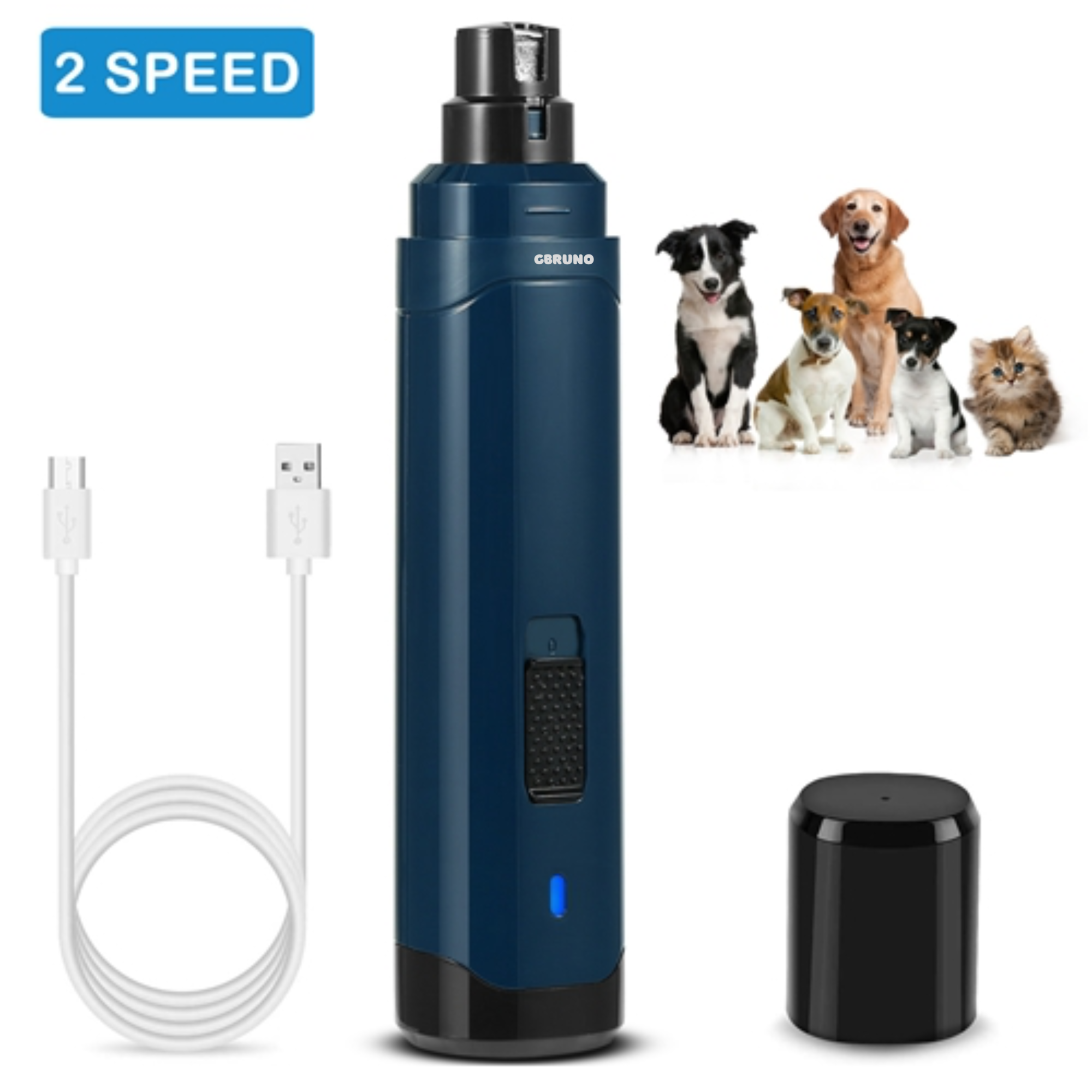 Quiet 2 Speed Rechargeable Nail Grinder and Trimmer.