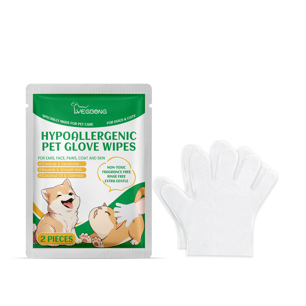 Disposable Gentle Cleaning Glove Wipes for Dogs and Cats.