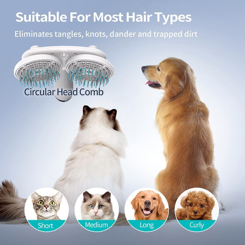 Double-Headed Negative Ion Self-Cleaning Pet Brush