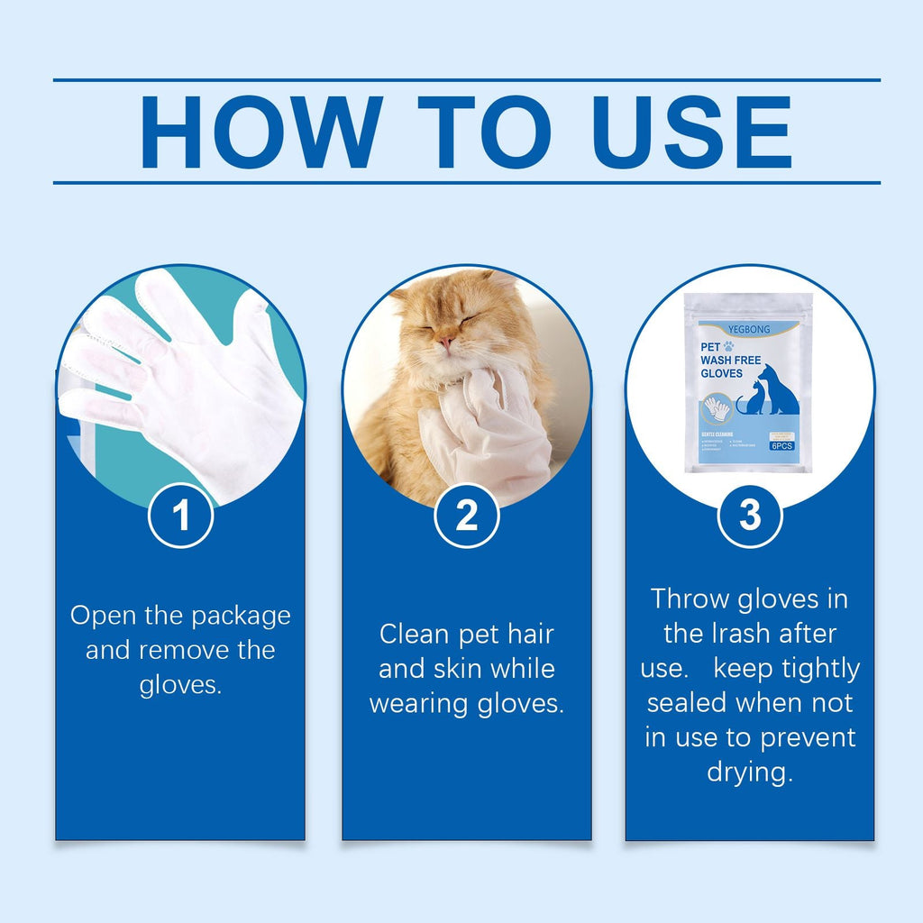 No-Bath No-Wash Non-Woven Gloves for Dogs and Cats.