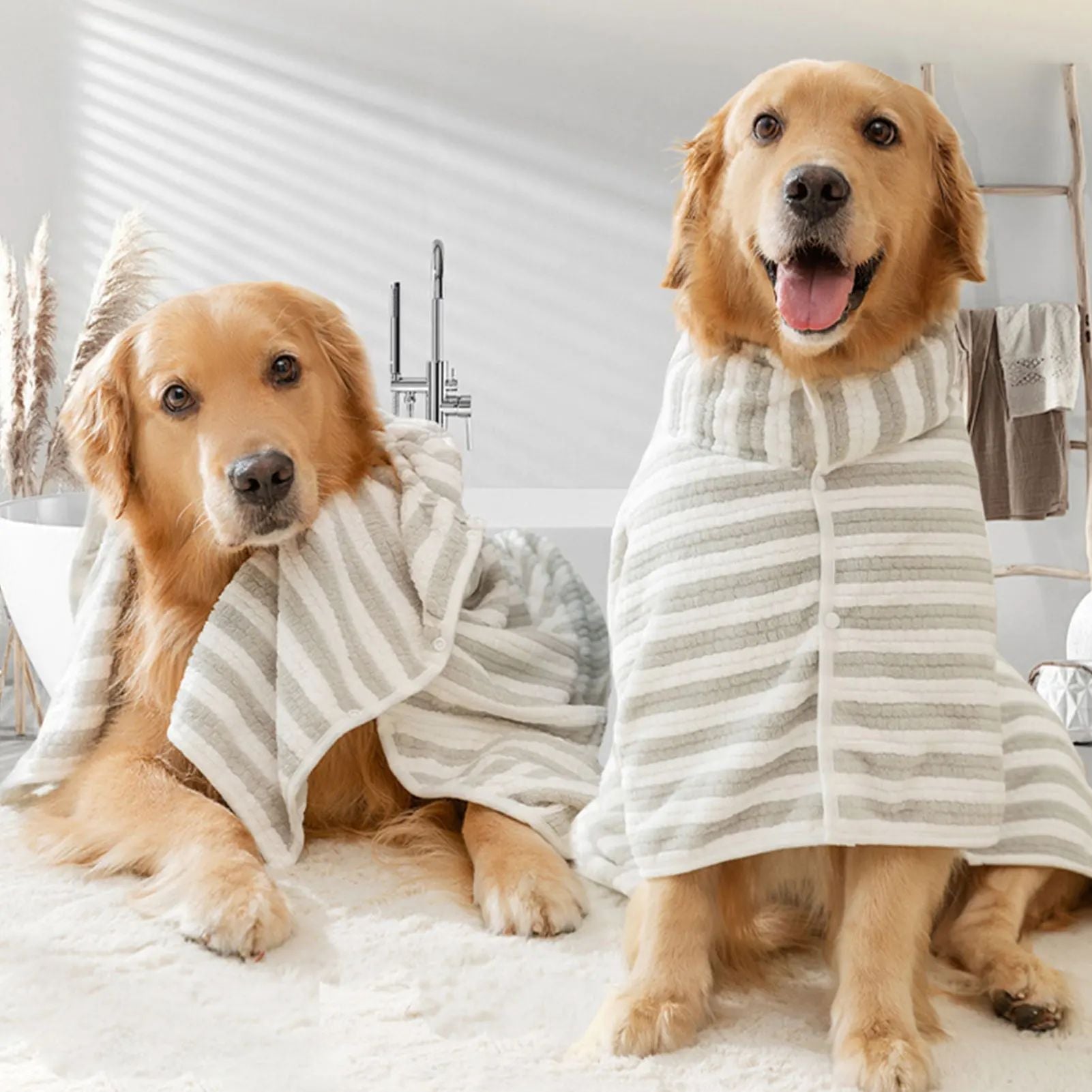 Ultra-Absorbent Bathrobe for Large, Medium, and Small Dogs.
