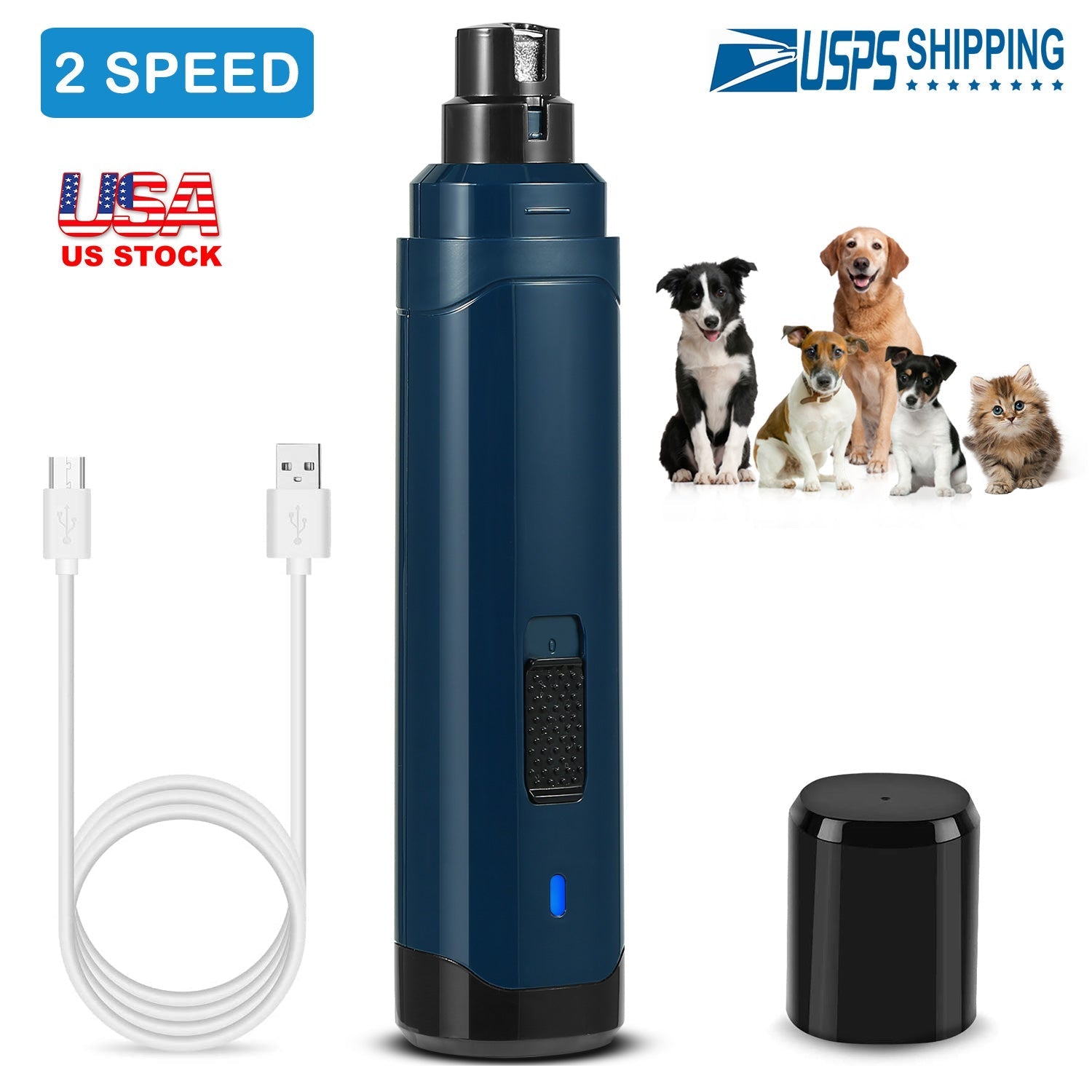 Quiet 2 Speed Rechargeable Nail Grinder and Trimmer.