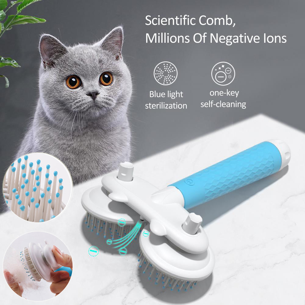 Double-Headed Negative Ion Self-Cleaning Pet Brush