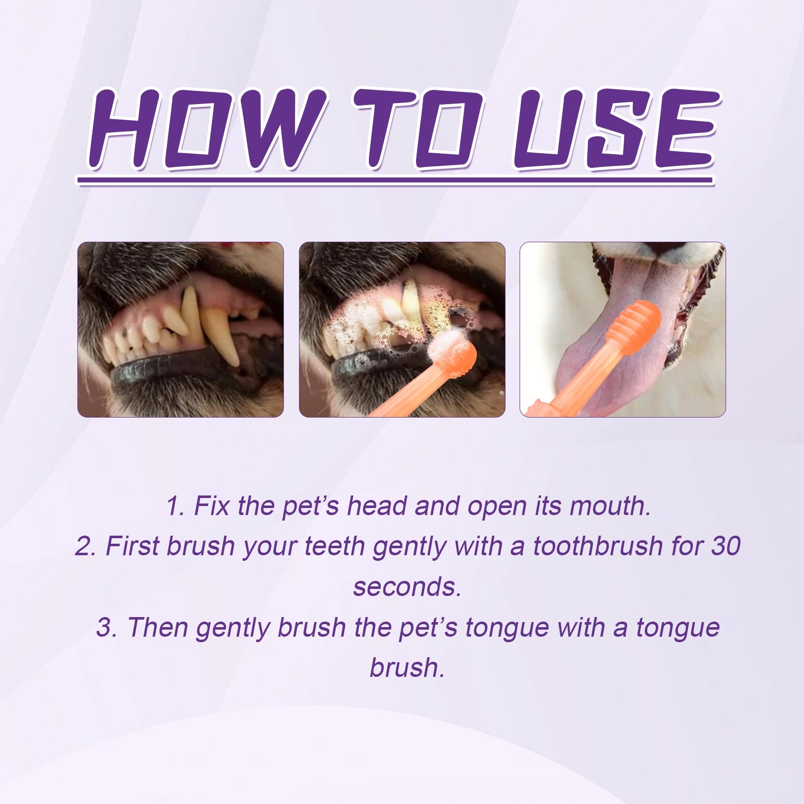 Flexible Silicone Pet Toothbrush for Dogs and Cats.