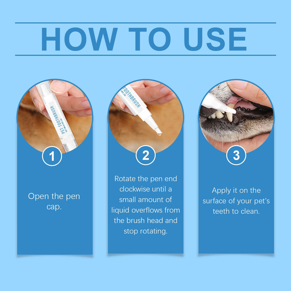 Pet Toothbrush and Cleaning Pen for Dogs.
