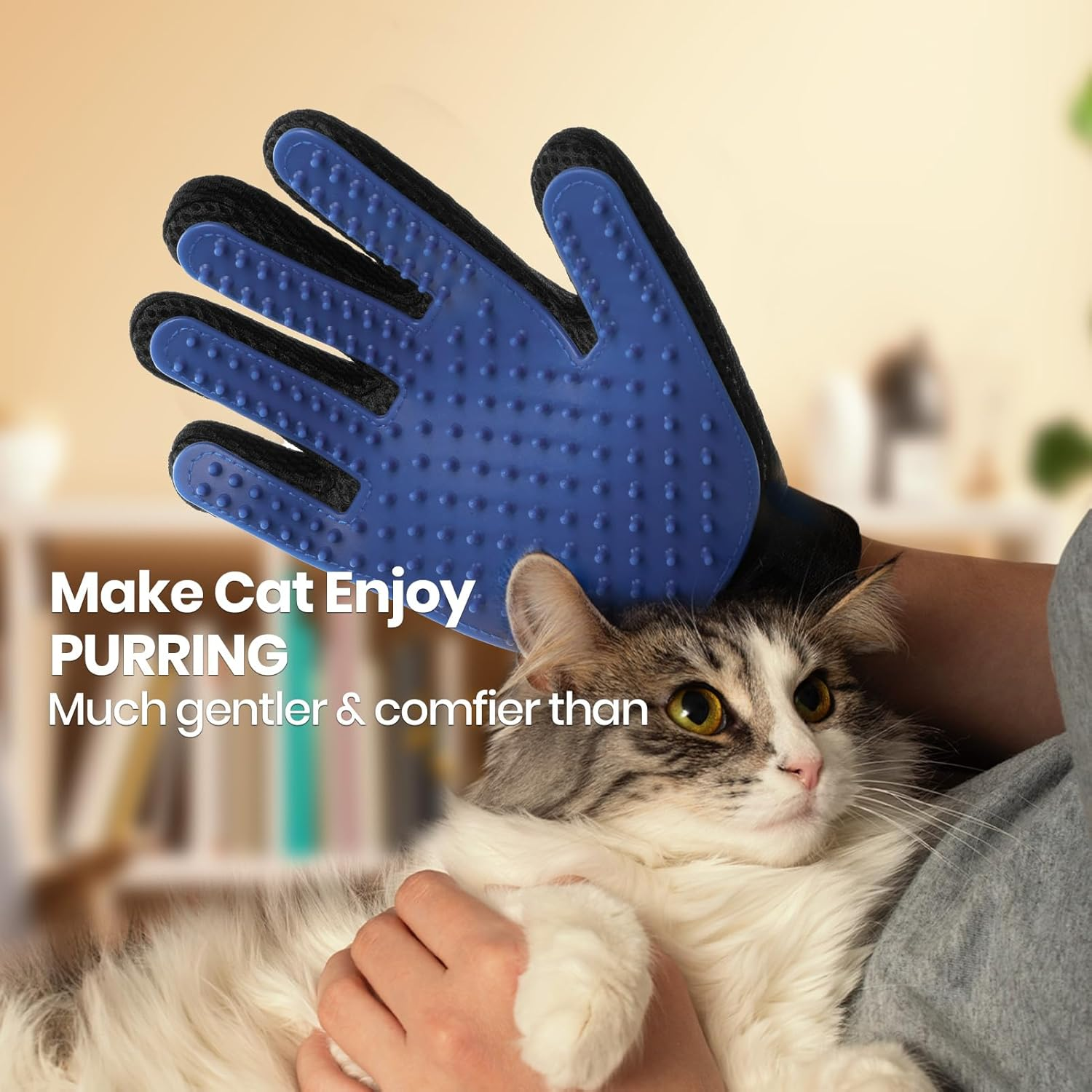 De-shedding Hair Remover Brush Mitt Tool.