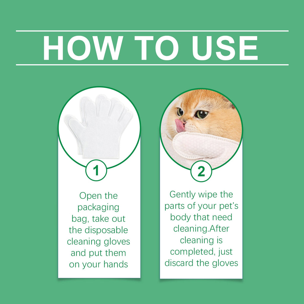 Disposable Gentle Cleaning Glove Wipes for Dogs and Cats.