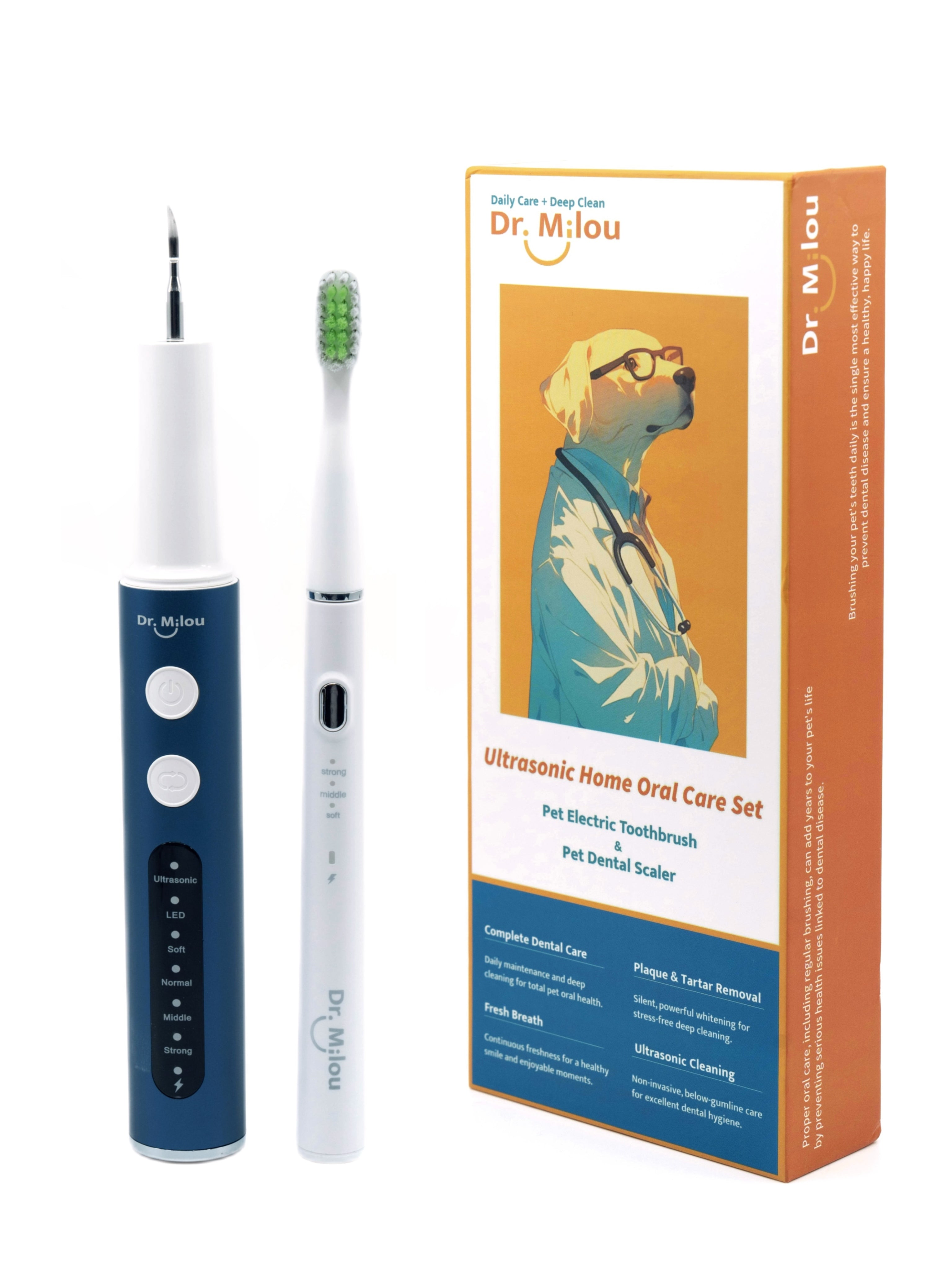 Professional Ultrasonic Tartar Remover & Electric Toothbrush for Dogs & Cats.