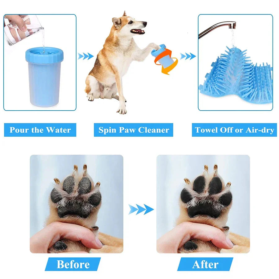Portable Silicone Paw Cleaning Cups for Dogs and Cats.