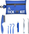 Tick Remover Kit-Stainless Steel Tool and Comb for Dogs and Cats + Travel First Aid.