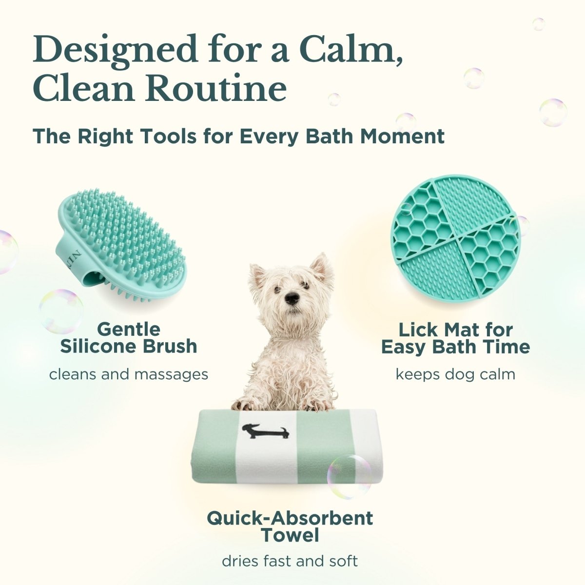 3-Piece Bathing Kit for Dogs and Cats.