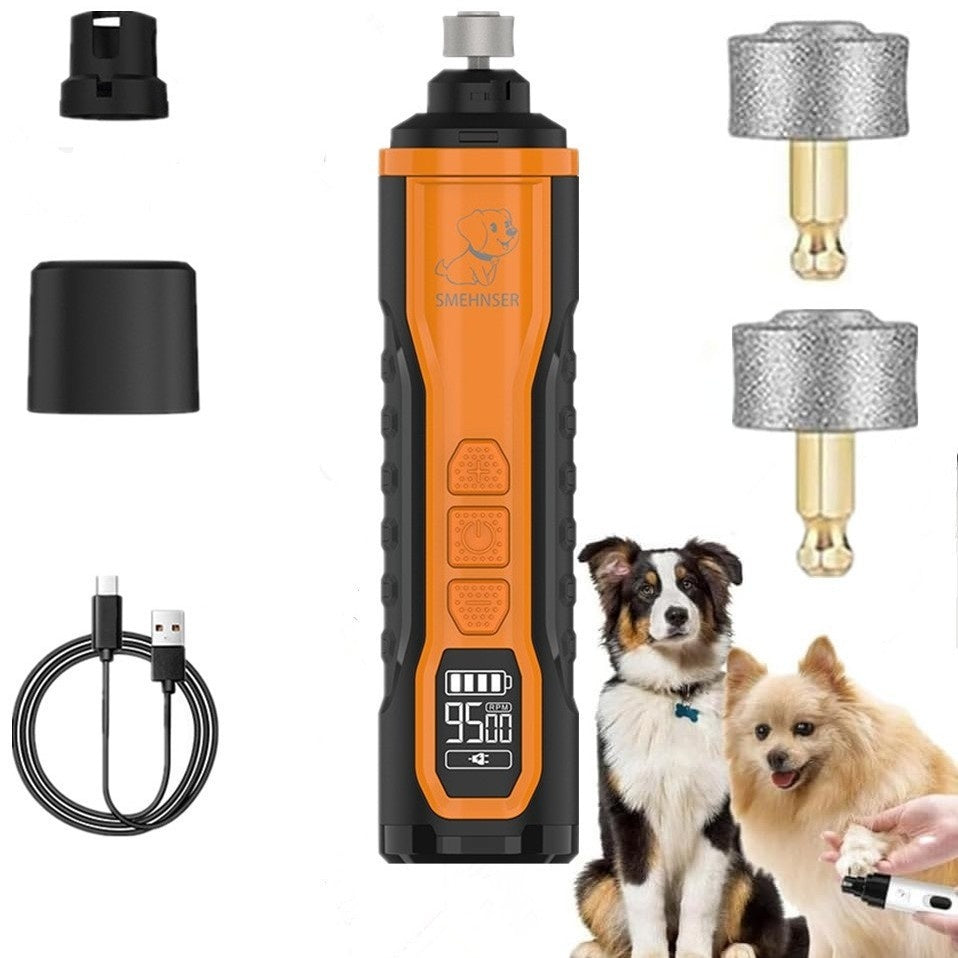 Rechargeable Nail Grinder for Cats and Dogs + Nail Clipper.