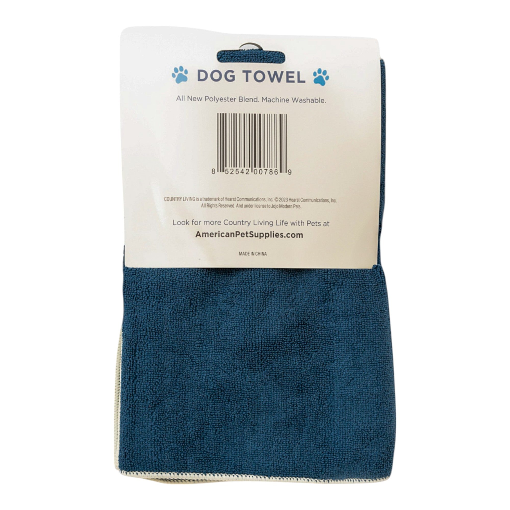 Large Microfiber Bathing Towel with Embroidered Paw Print.