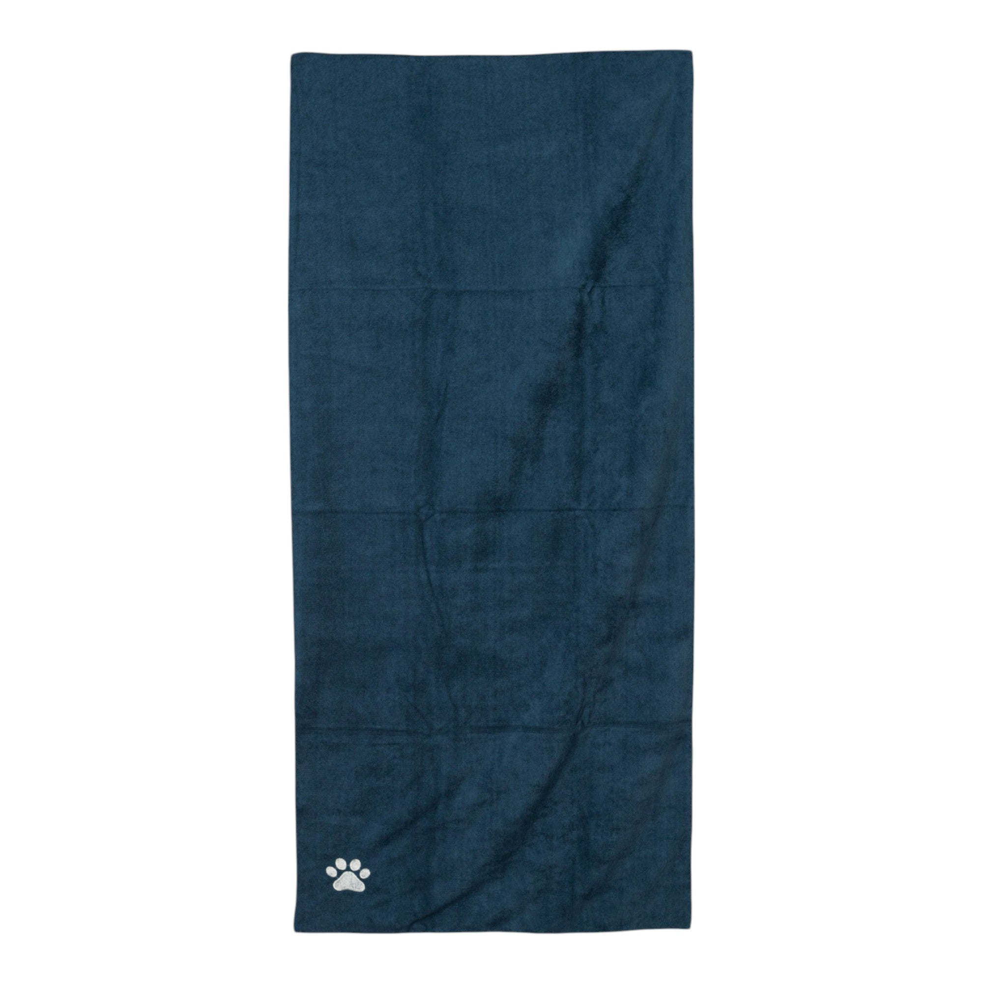 Large Microfiber Bathing Towel with Embroidered Paw Print.