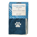 Large Microfiber Bathing Towel with Embroidered Paw Print.