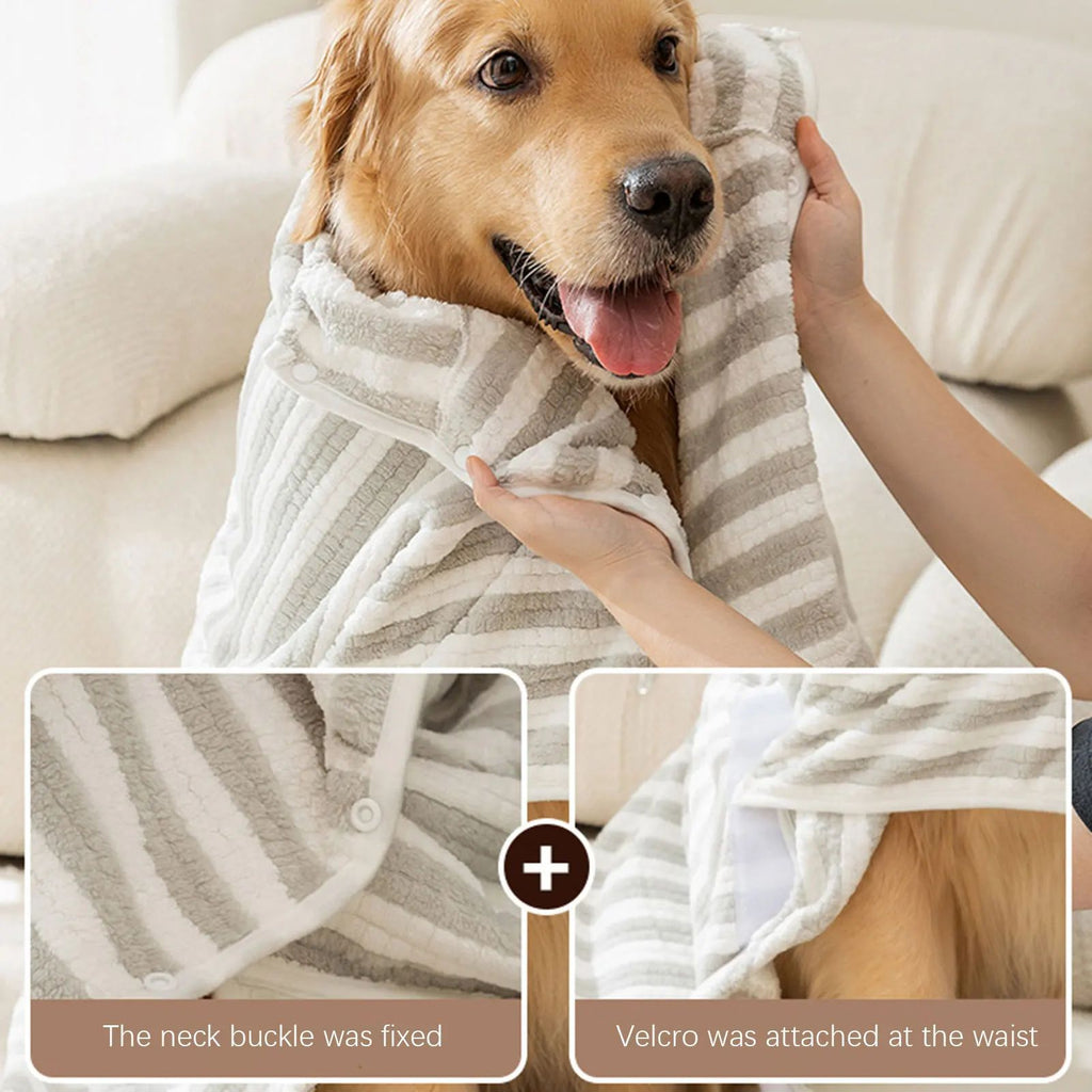 Ultra-Absorbent Bathrobe for Large, Medium, and Small Dogs.